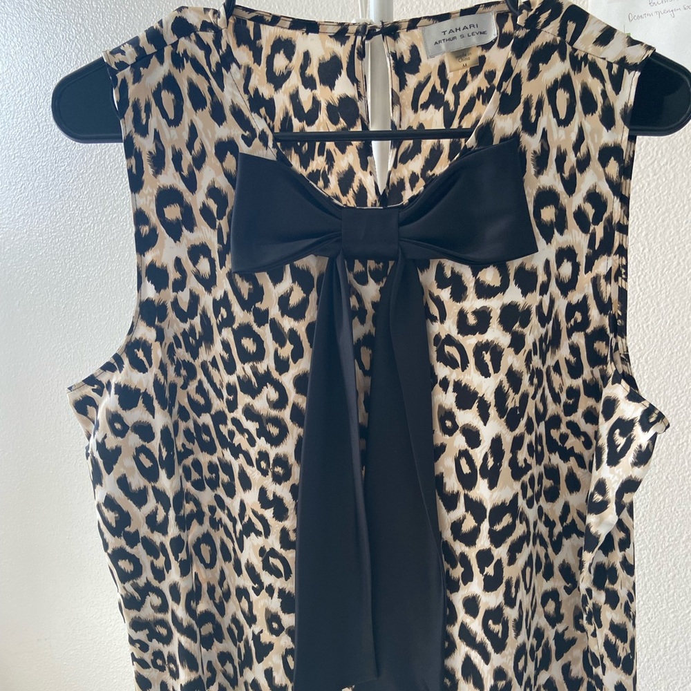 Tahiri Leopard Print Shell With Black Bow Shirt - image 2